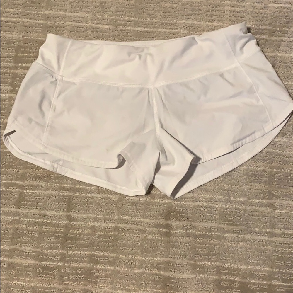 white speed up shorts